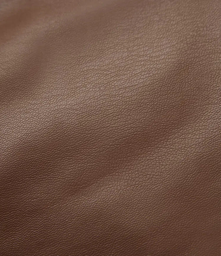 Högmidjad magkontroll rynkat rundad fåll 2-i-1 fleece PU mini kroppsnära kjol