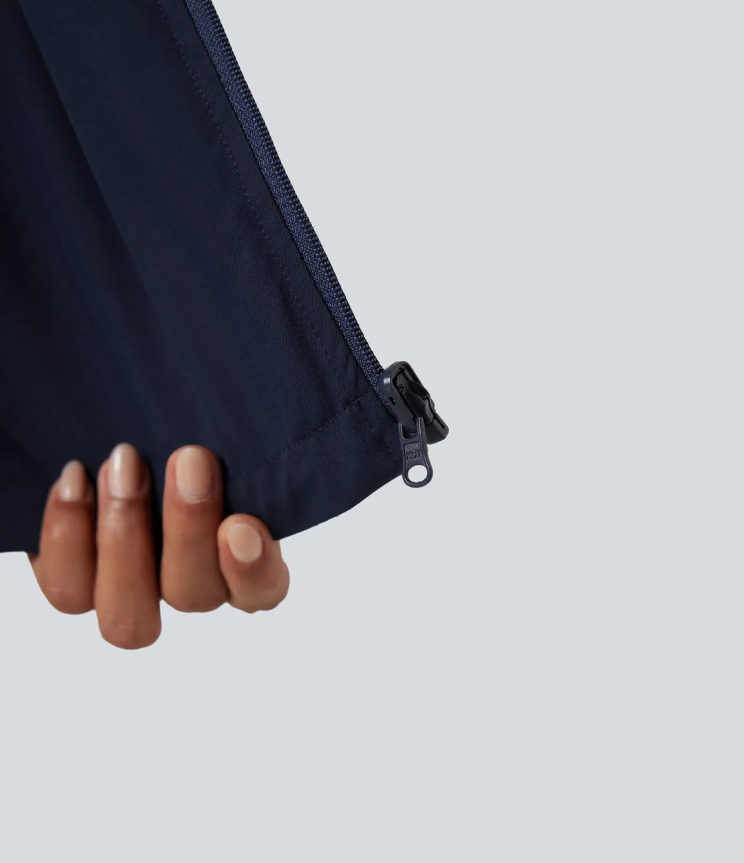 Vändbar hög hals långärmad dragkedja fleece vandringsjacka med fickor (två looks i en)