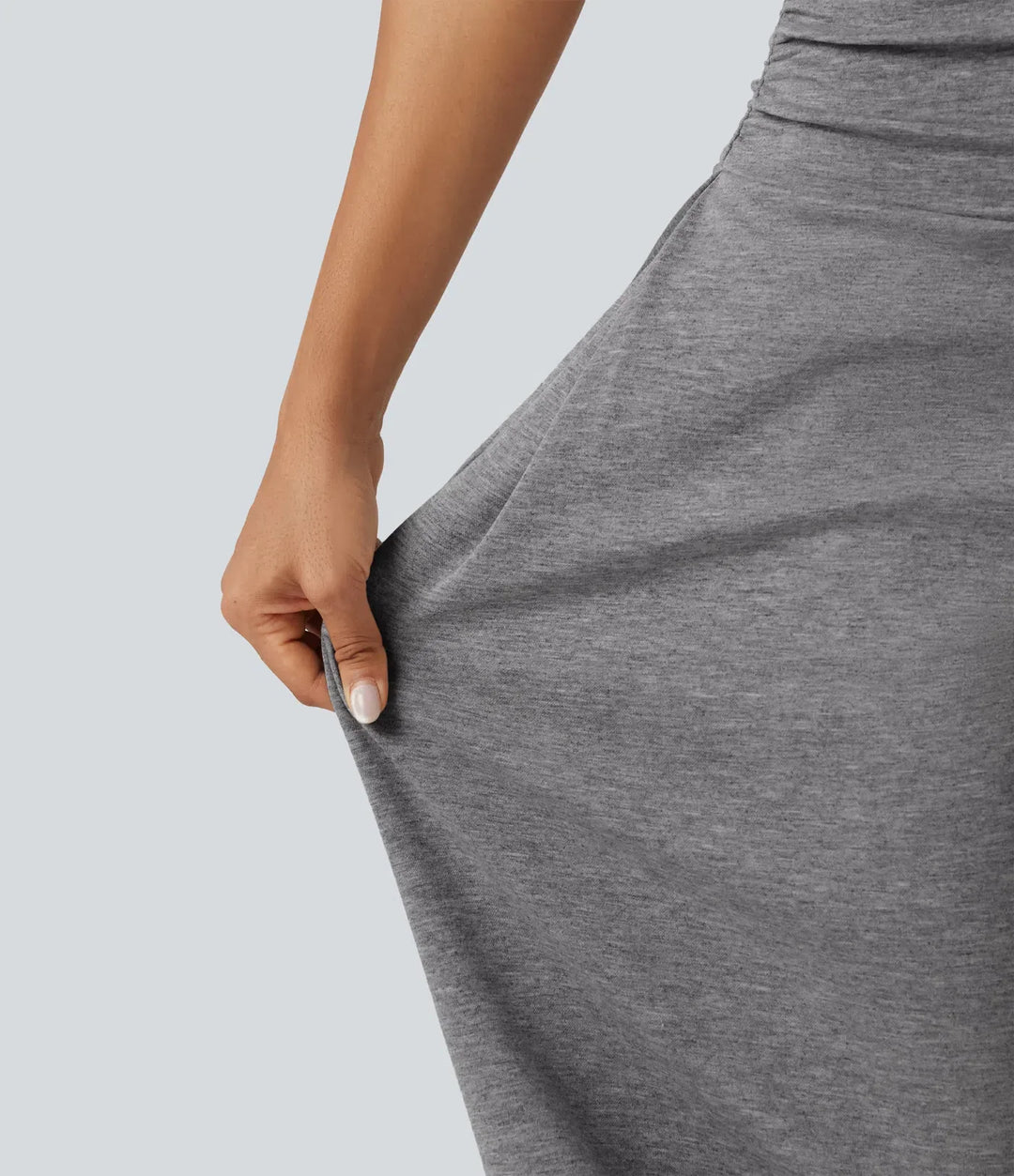 Högmidjad rynkat ballong vardaglig joggers med fickor