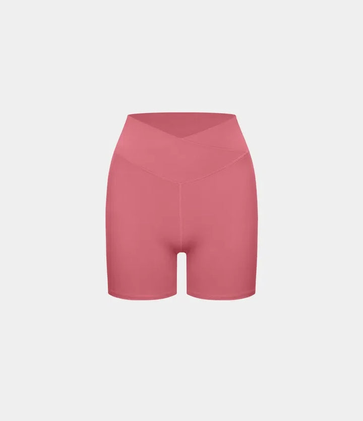 SoftlyZero Plush med hög midja omlott rynklad yogashorts 5&