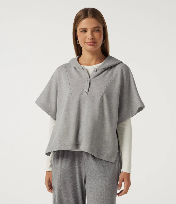Med huva kortärmad slits fåll vardaglig sweatshirt