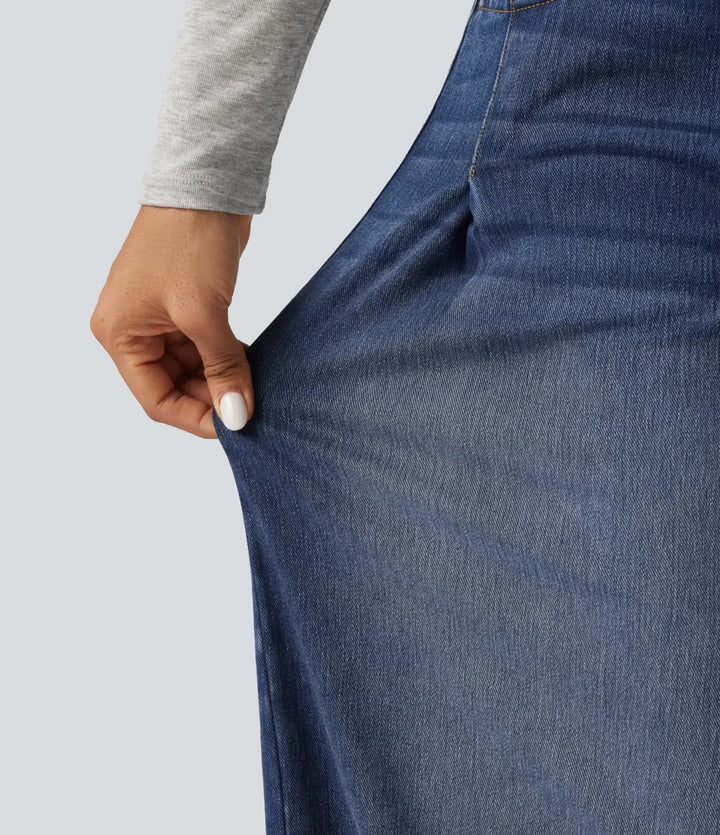 Lyckera Flex medelhög midja baggy vardagsjeans med fickor