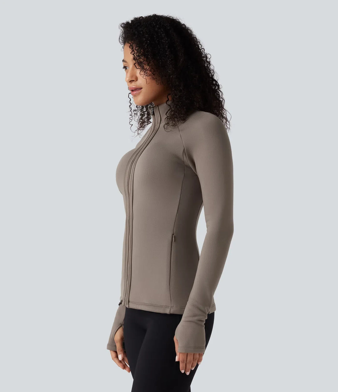 PuffFlex 3-i-1 hög hals långärmad tumhål fleece jacka ochkviltad väst med fickor