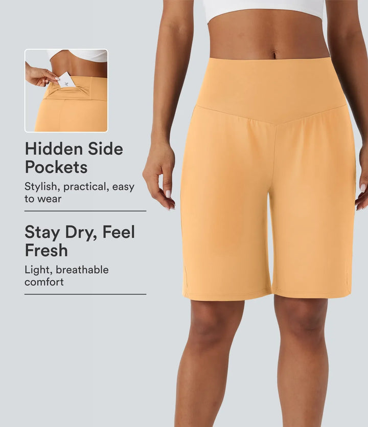 SoftlyZero Airy med hög midja och fickor InstantCool yoga bermudashorts