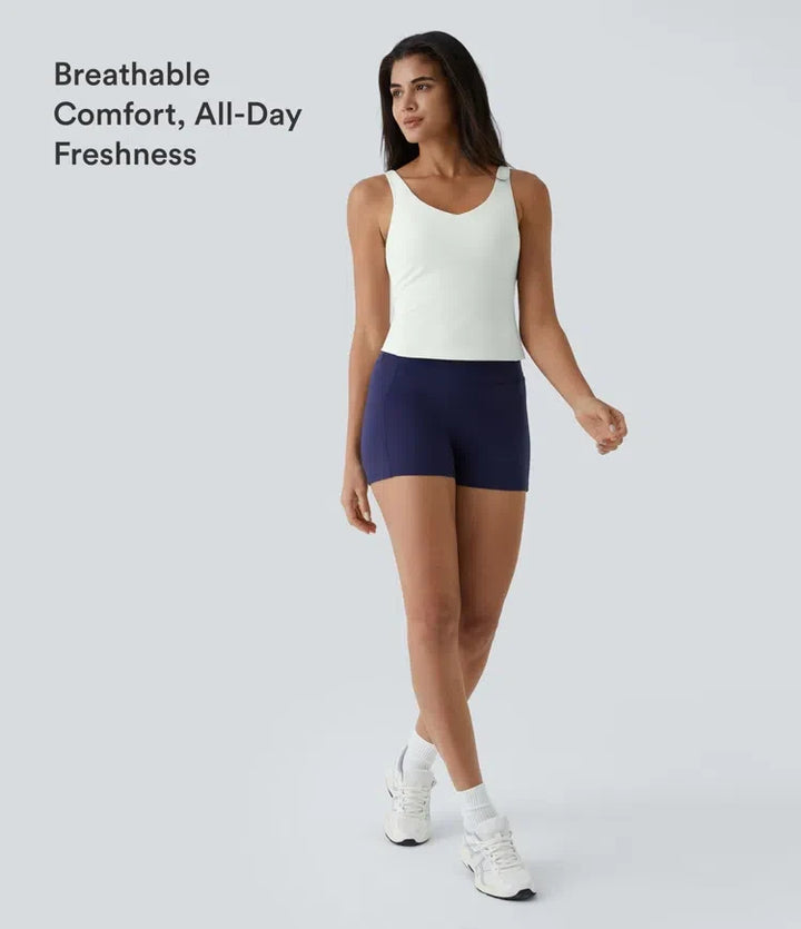 SoftlyZero Plush vadderad V-ringning enfärgad linne