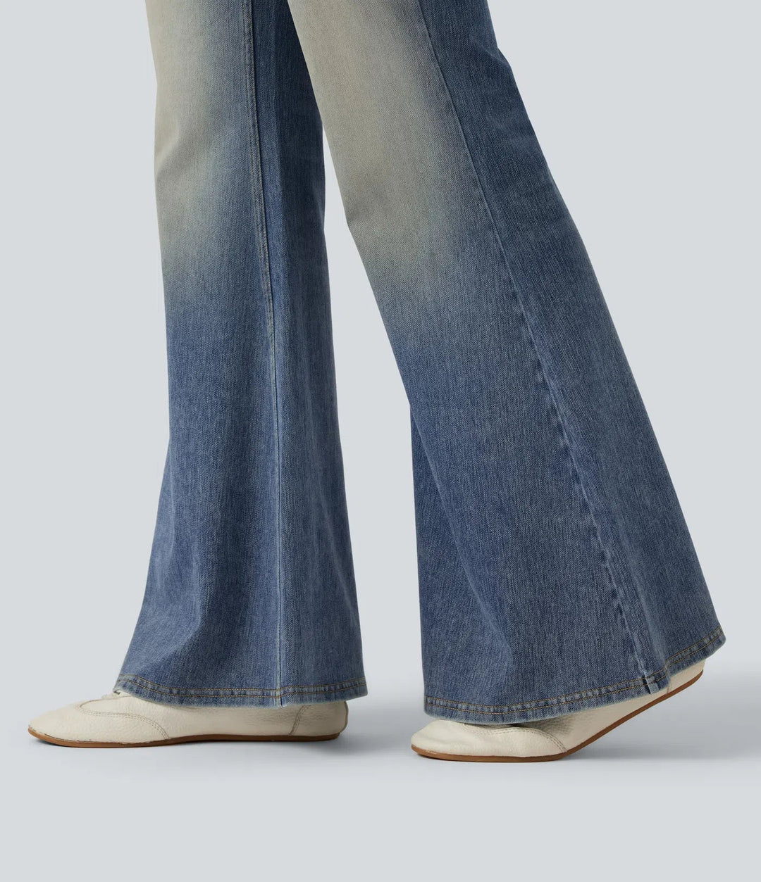 Halara Flex med låg midja utsvängd vardagsjeans med fickor