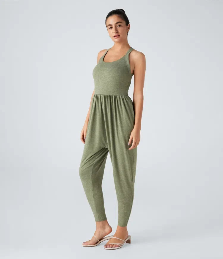 U-ringning ficka haremsmodell jumpsuit för vardag – Easy Peezy-utgåva