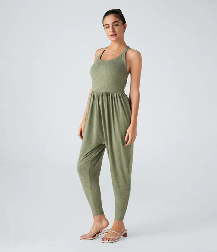 U-ringning ficka haremsmodell jumpsuit för vardag – Easy Peezy-utgåva