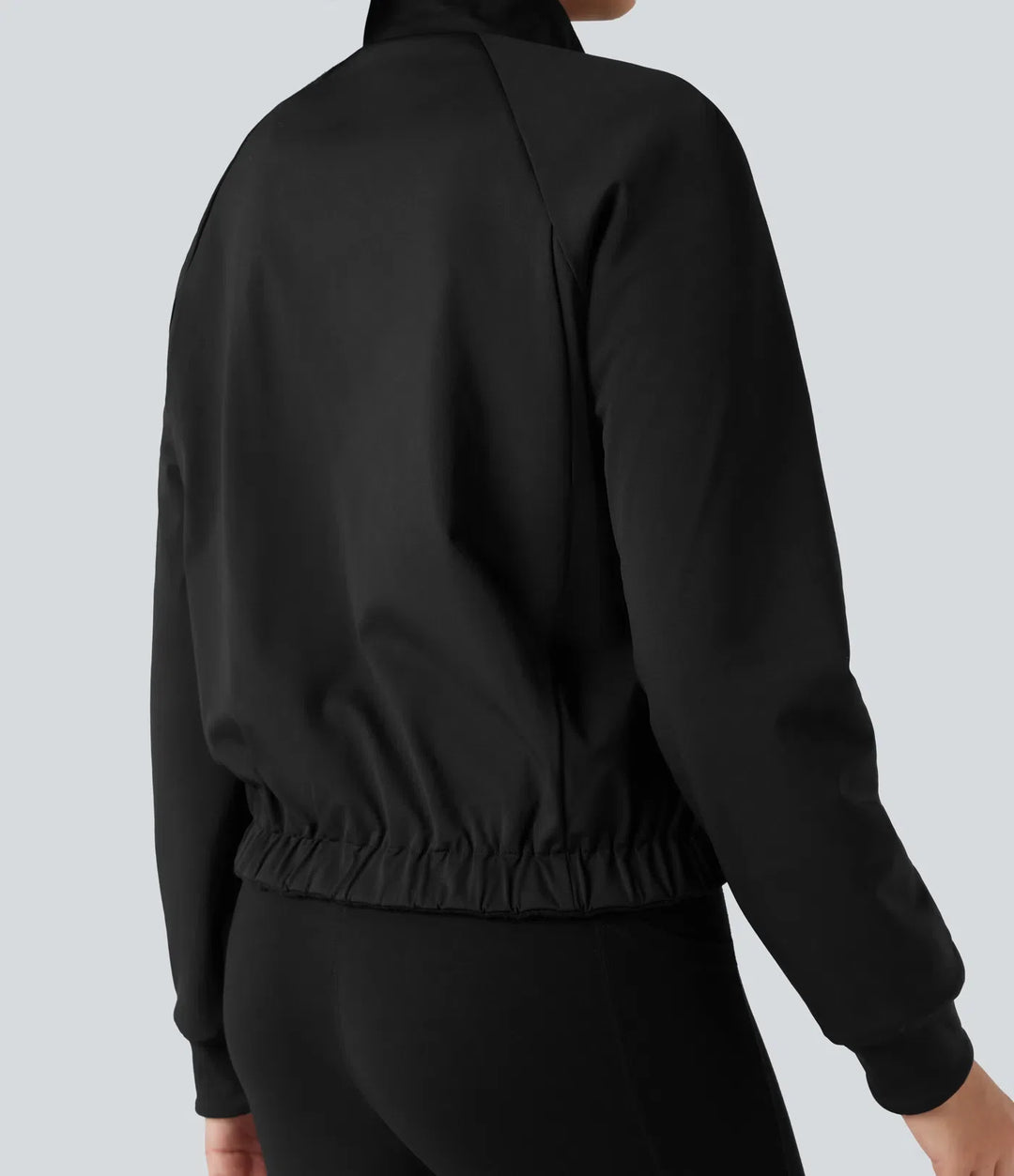 Vändbar hög hals långärmad fleece vandringsjacka med fickor (två looks i en)