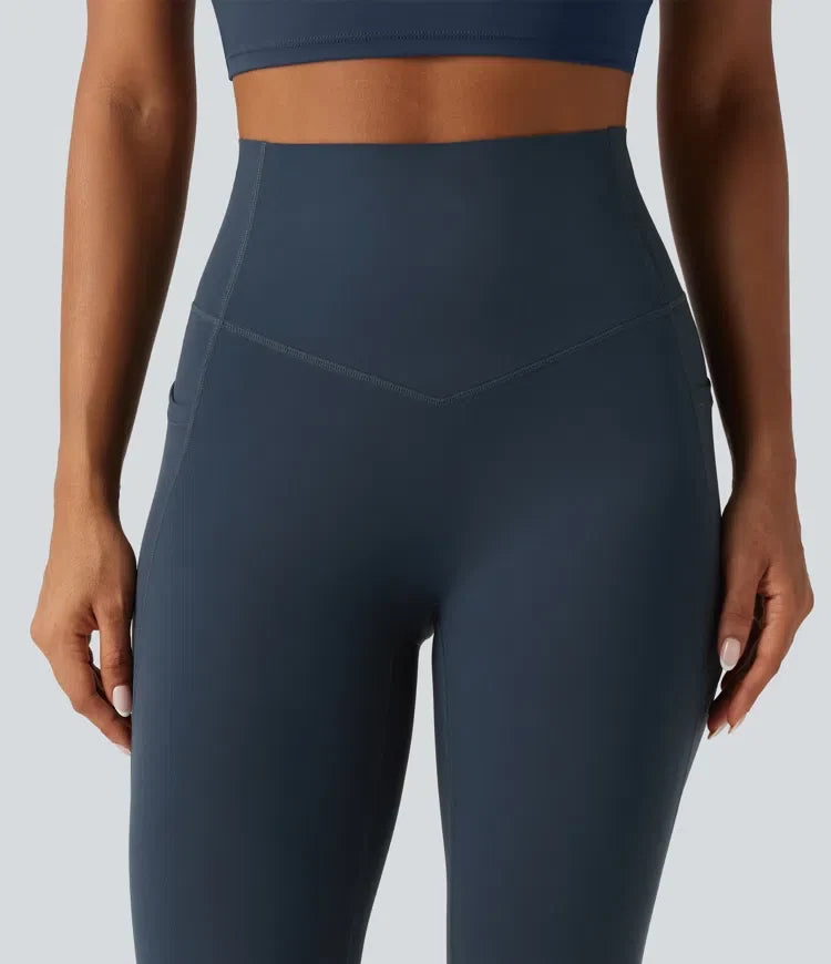 Halara UltraSculpt kurvig med hög midja och magkontroll formande yogaleggings med fickor