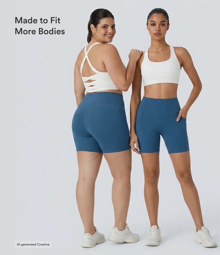 Lyckera UltraSculpt högmidjad magkontroll sidoficka formande träning bikershorts 5&