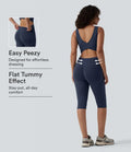 Lyckera UltraSculpt V-ringad magkontroll rumplyftande träning jumpsuit med fickor-Easy Peezy Edition
