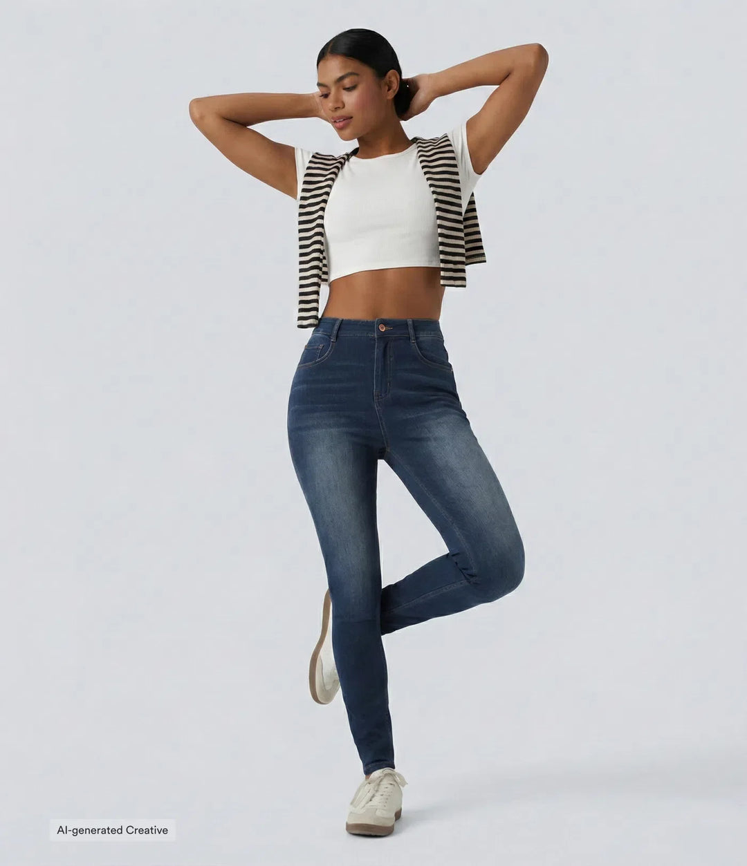 Lyckera Flex högmidjad vardaglig skinny jeans med fickor