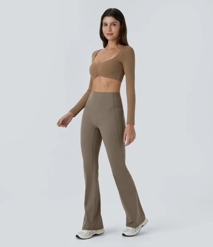 Lyckera UltraSculpt högmidjad magkontroll formande yoga utsvängd leggings