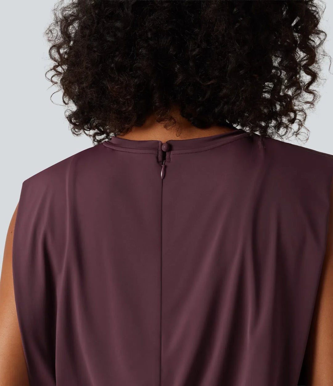 Rund hals ärmlös knytning fram InstantCool vardaglig jumpsuit med fickor-Easy Peezy Edition-UPF50+