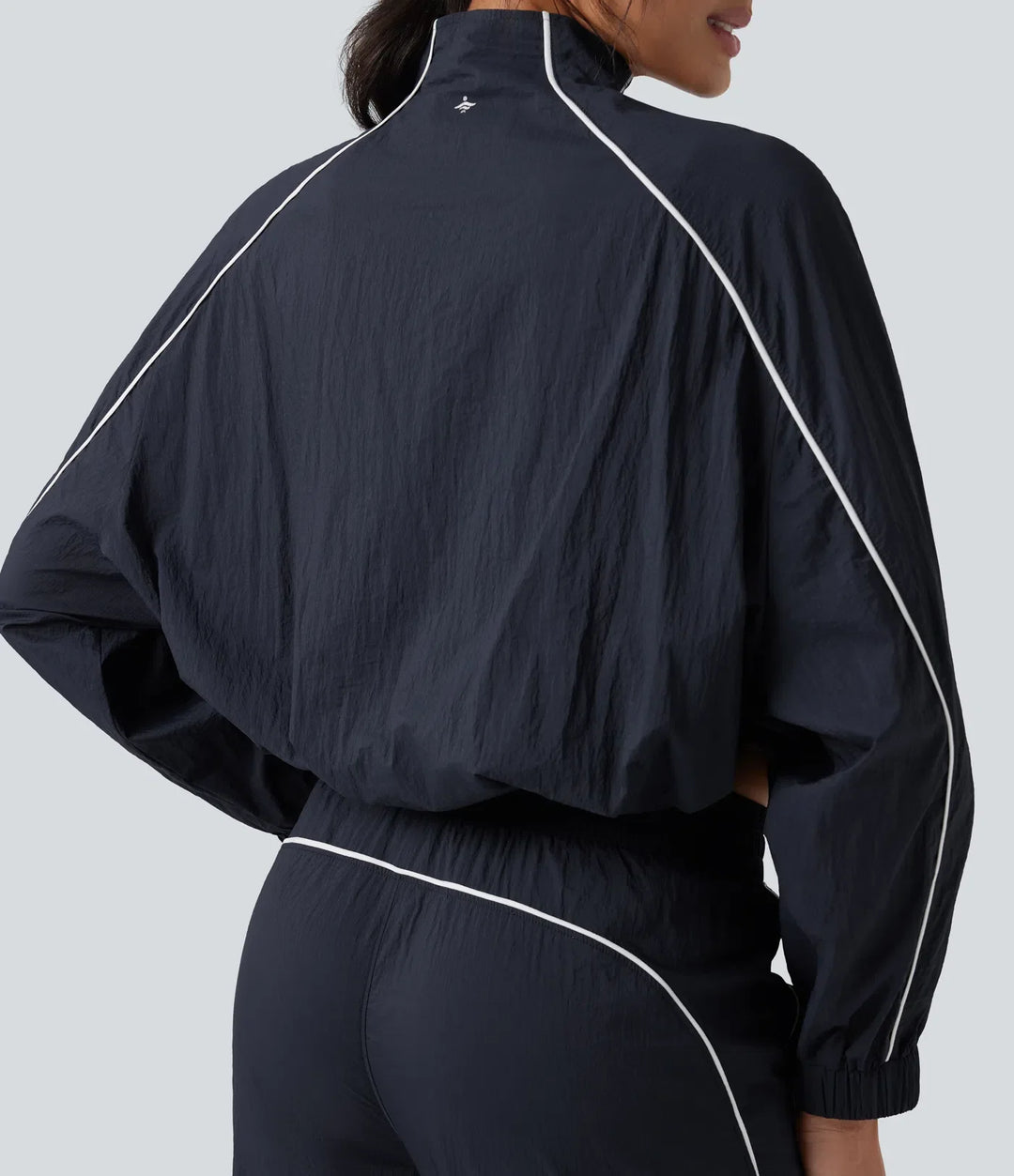 Lätt slitstark vattenavvisande färgblock halv dragkedja oversized vandringsjacka