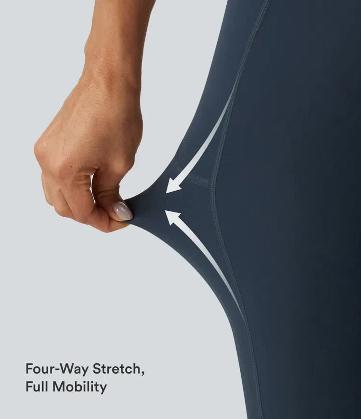 Halara UltraSculpt med hög midja scrunch-effekt rumplyftande magkontroll formande träningsleggings med fickor