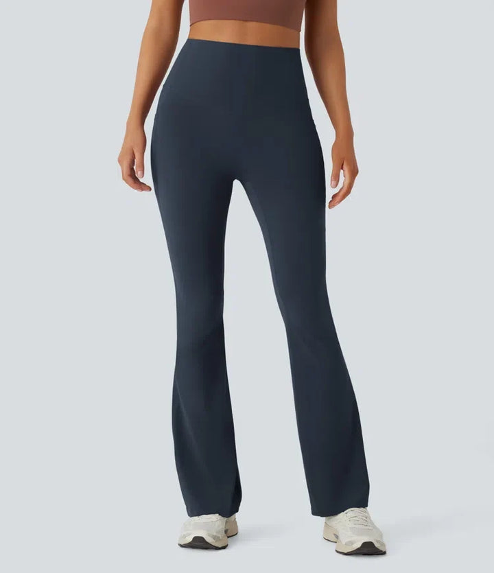 Halara UltraSculpt med hög midja, magkontroll och ficka formande yoga bootcut leggings
