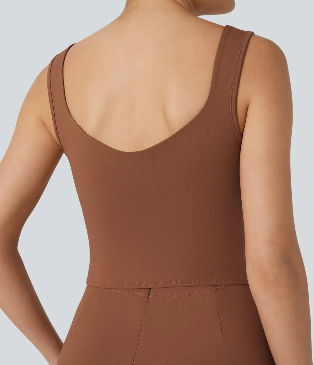 U rygg ärmlös vardaglig jumpsuit med fickor-Easy Peezy Edition