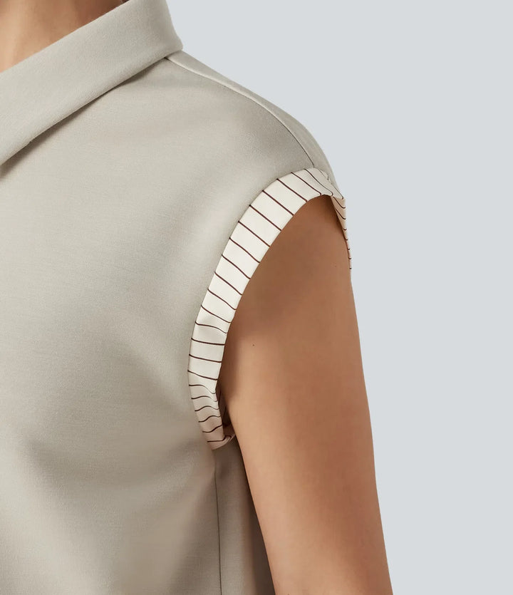 Nedsänkt kortärmad färgblock T-shirt för vardag