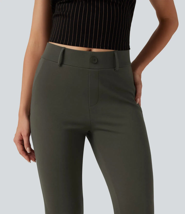 Halara Flex med medelhög midja bootcut kontorsbyxor med fickor