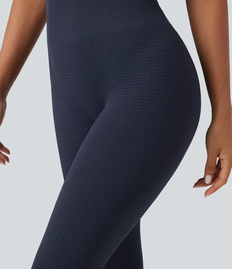 OneForm sömlös följsam våffelstruktur med hög midja 7/8 yogaleggings