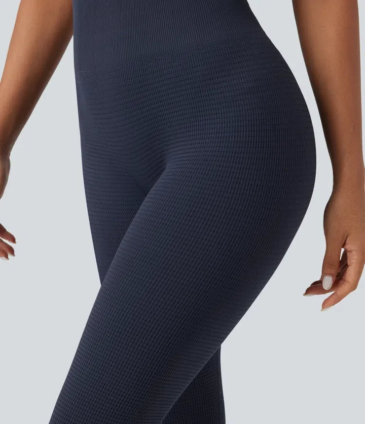OneForm sömlös följsam våffelstruktur med hög midja 7/8 yogaleggings