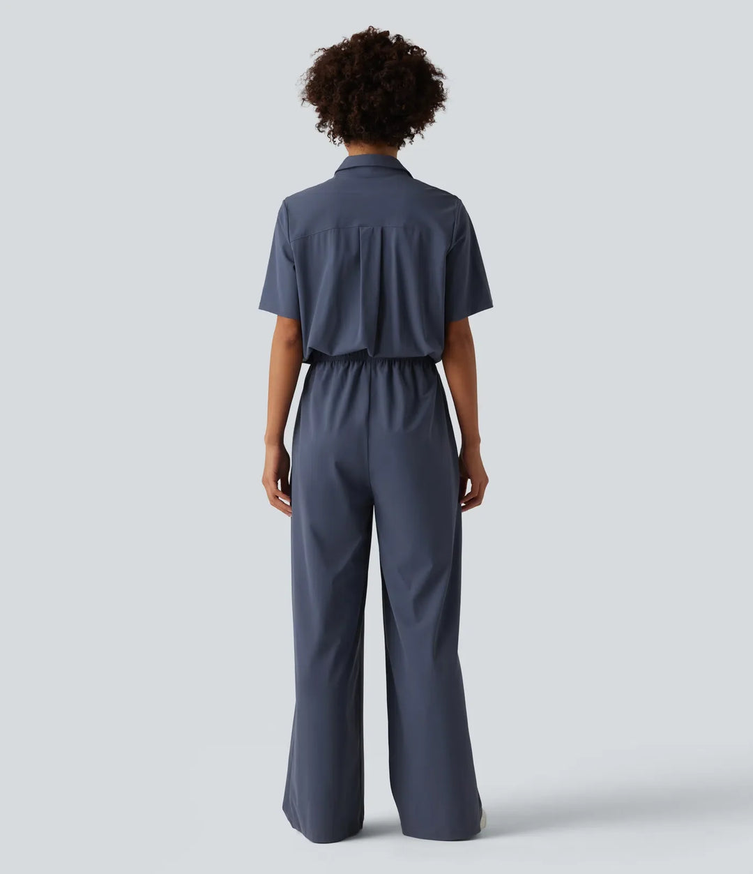 Kortärmad arbetsjumpsuit med fickor-easy Peezy edition
