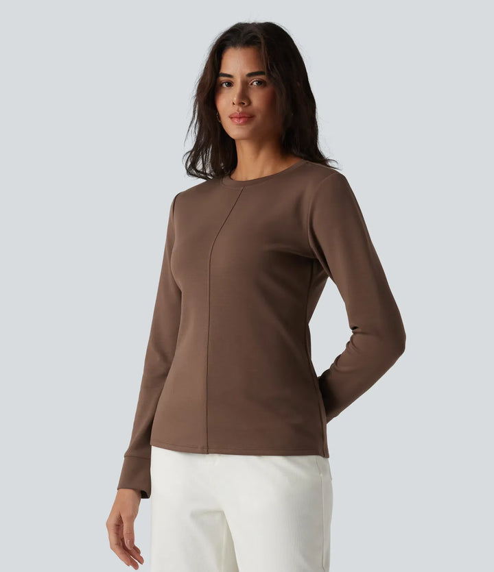 SpacerTek rund hals långärmad vardaglig sweatshirt