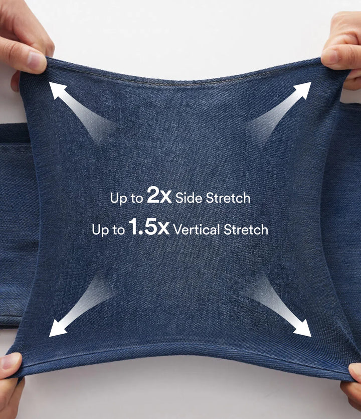 Lyckera Flex högmidjad fickor denim vardagsleggings