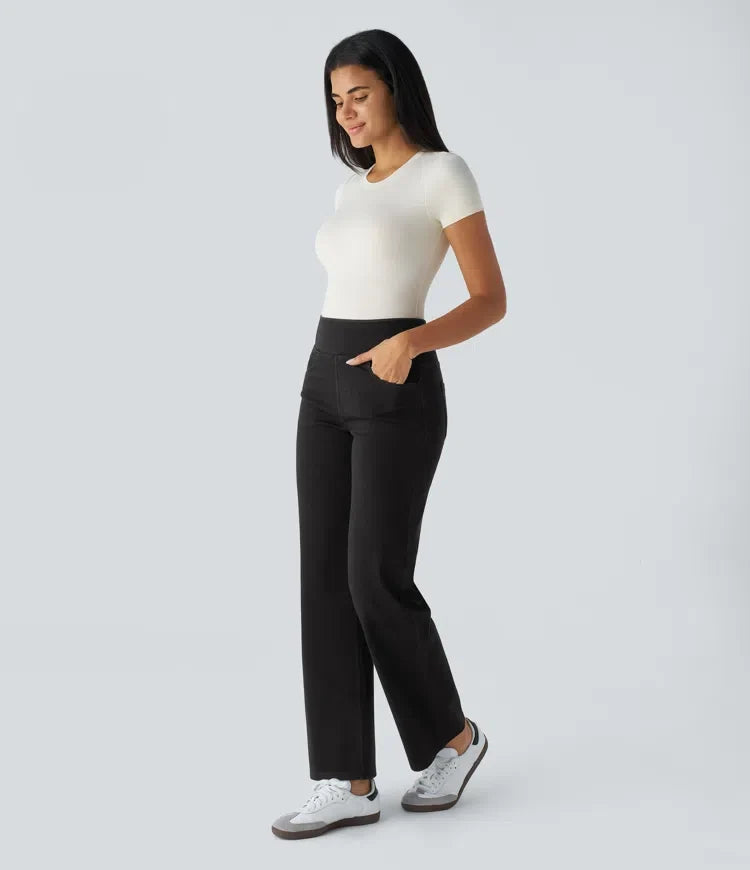 Halara Flex med hög midja och fickor raka ben jeans för arbete
