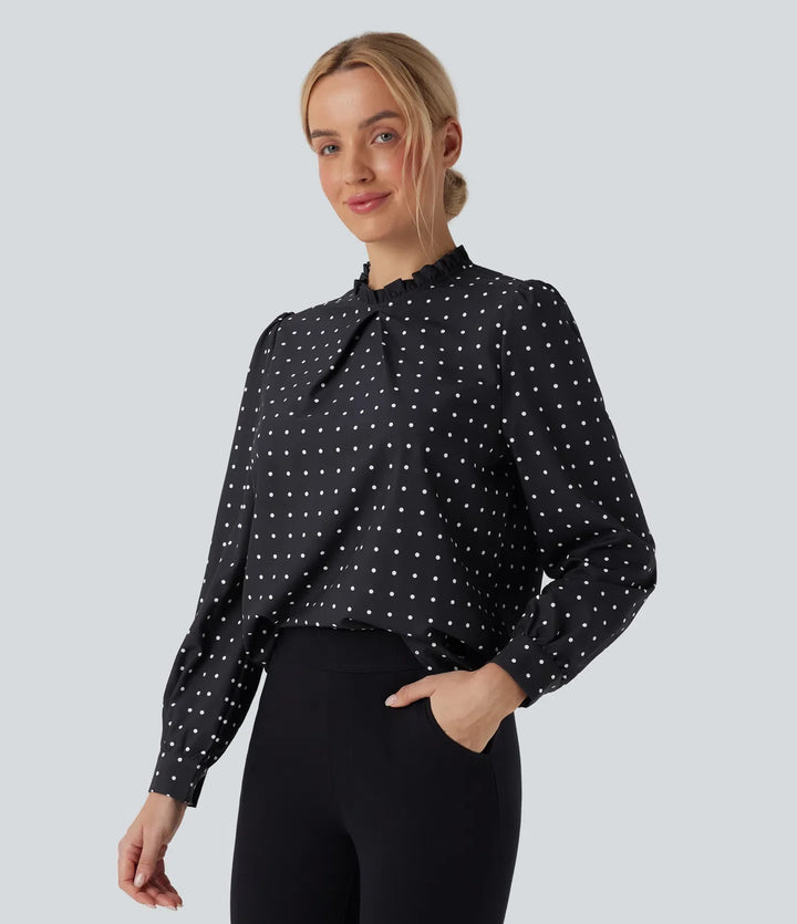 Volang halvpolo prickig arbetsblus