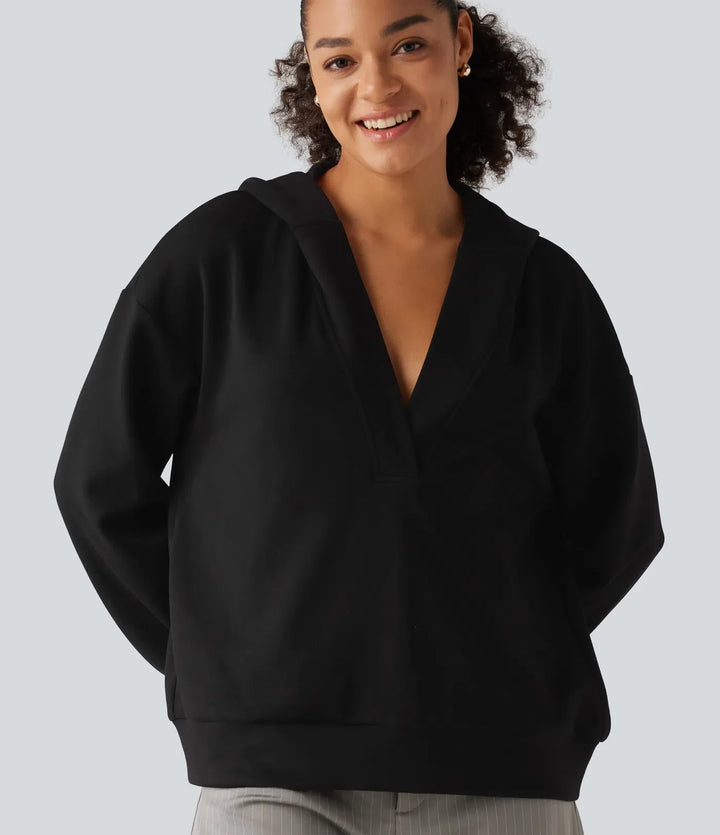 Med huva nedhasad axel långärmad arbete sweatshirt