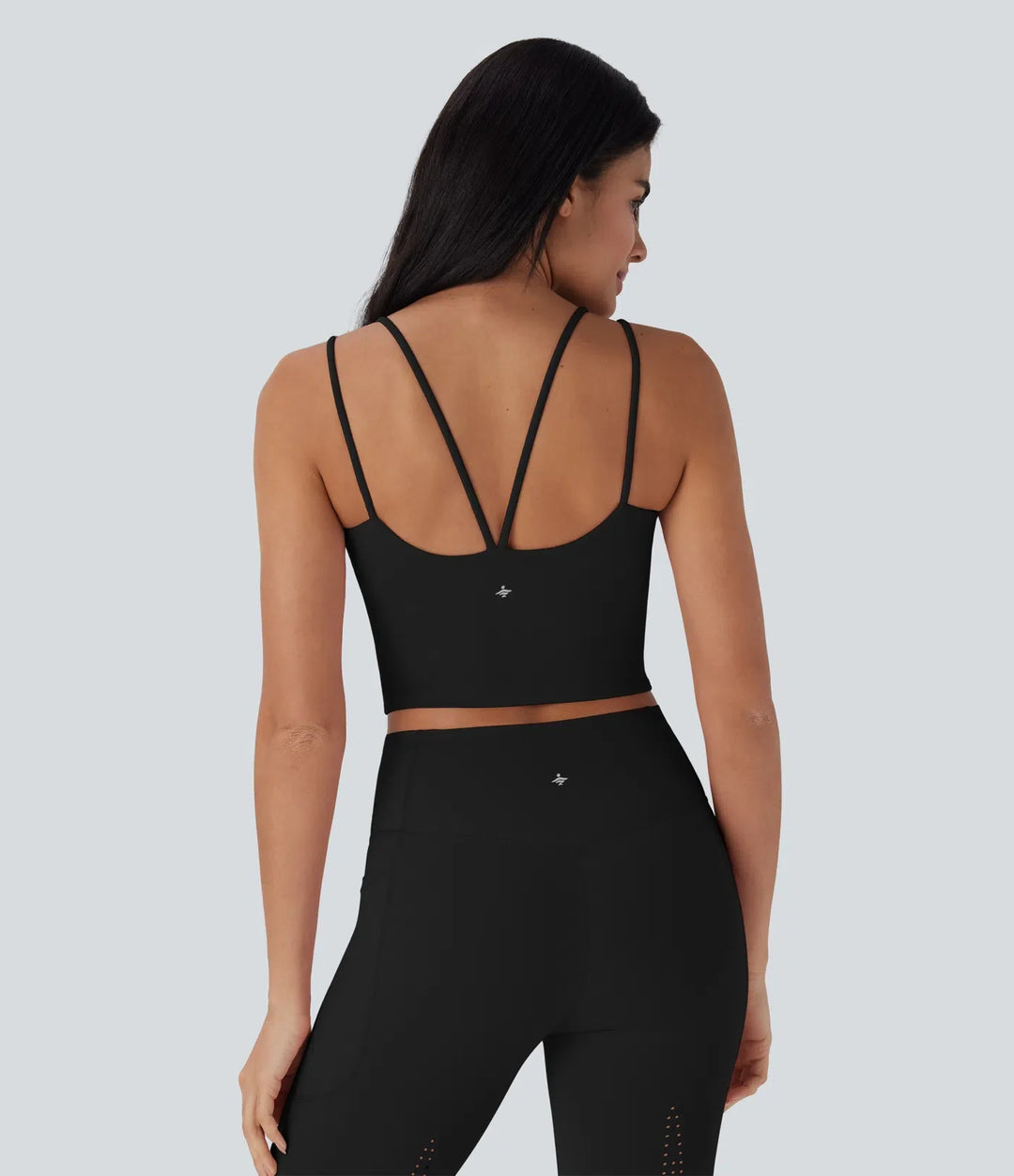 Halara UltraSculpt sval snabbtorkande kort yogalinne – UPF50+