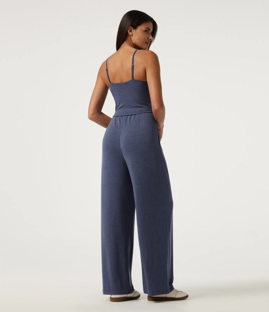 U-ringad ärmlös inbyggd BH rynkat baggy vardaglig jumpsuit med fickor-Easy Peezy Edition