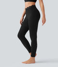 Halara UltraSculpt V-formad med hög midja kontrastspets yogaleggings med fickor