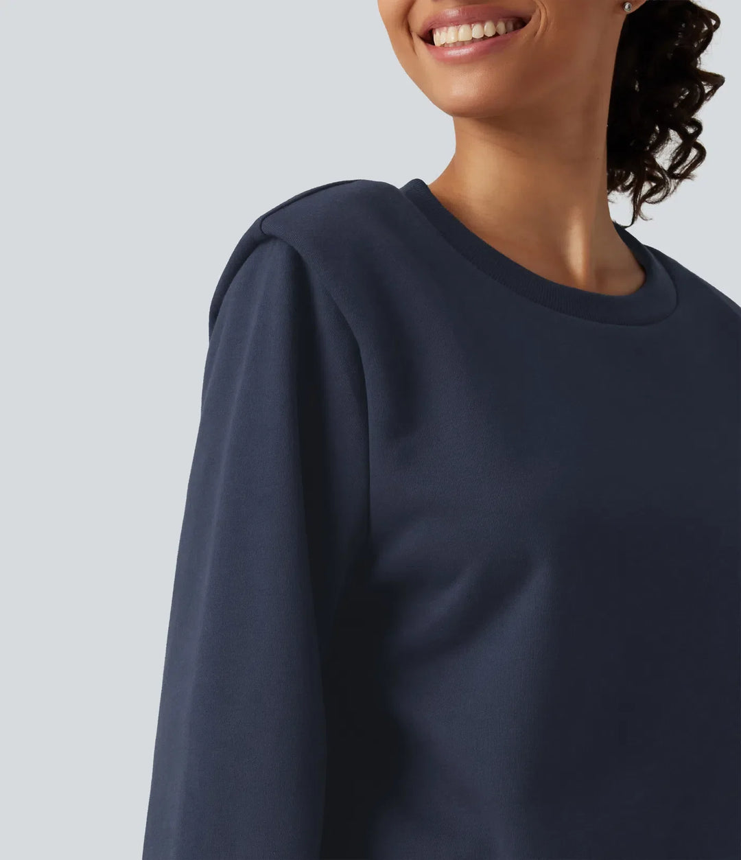 Rund hals långärmad vardaglig bomull sweatshirt