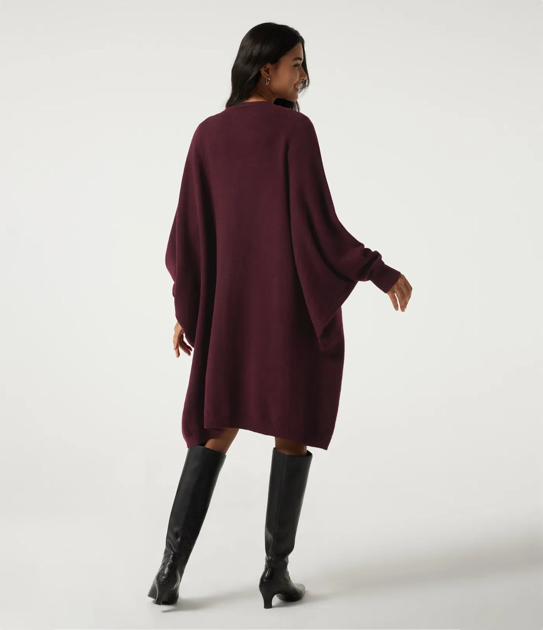 Lång raglanärm vardaglig cardigan med fickor