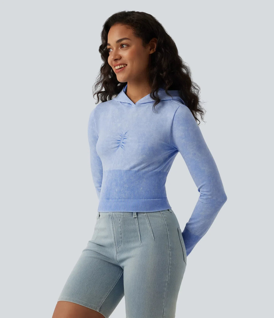 OneForm sömlös flow med huva långärmad vardaglig sweatshirt