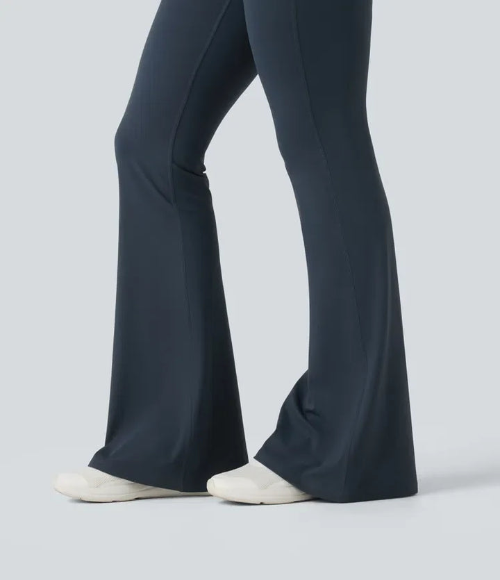 Lyckera UltraSculpt högmidjad crossover magkontroll utsvängd träningsleggings med fickor