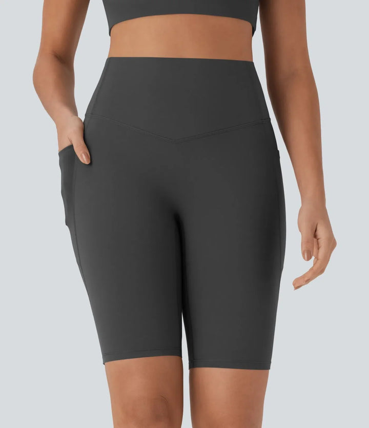 Lyckera UltraSculpt högmidjad magkontroll ficka formande träning bikershorts 9&