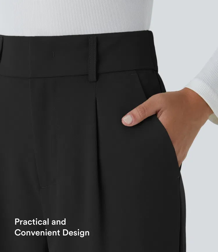 Halara Flex med hög midja och ficka enfärgad för arbete avsmalnande byxor