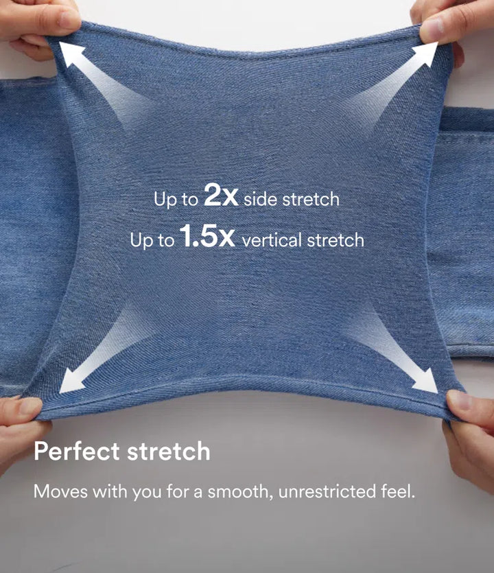 Halara Flex med hög midja och fickor upprullad fåll vida ben tvättad vardagsjeans