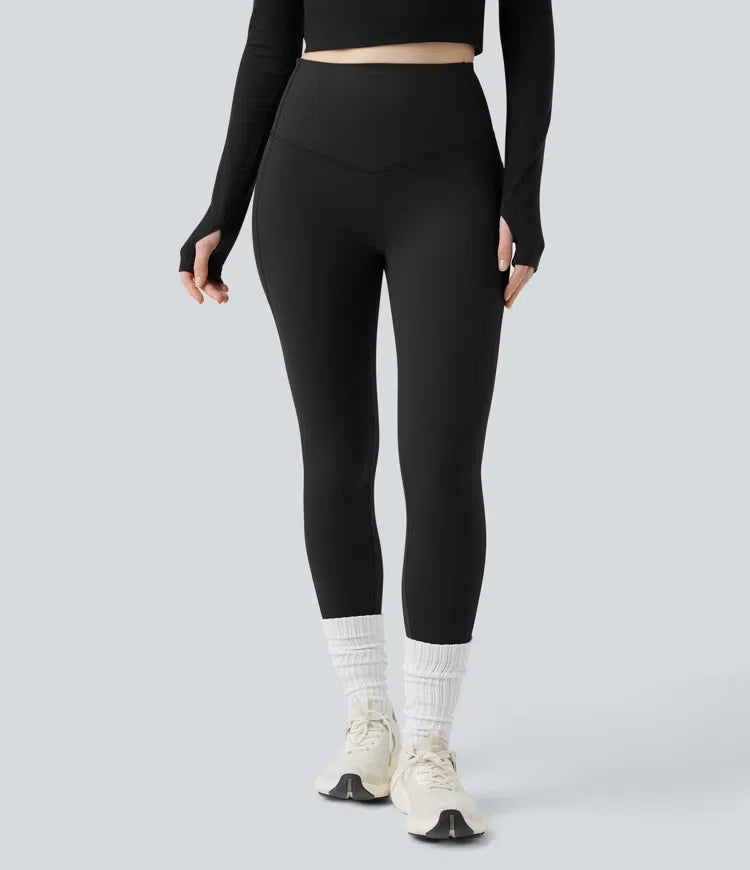 Lyckera UltraSculpt extra Heat högmidjad magkontroll formande yogaleggings med fickor