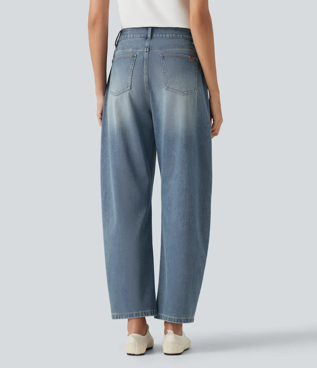 Halara Flex med hög midja för vardag ballongformade ben jeans med fickor