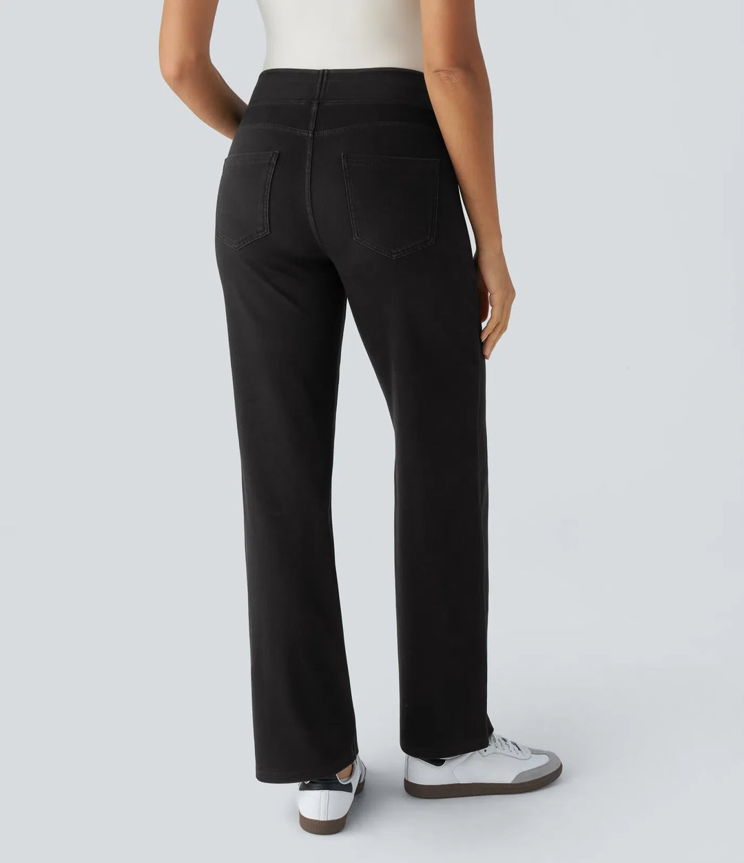 Halara Flex med hög midja och fickor raka ben jeans för arbete