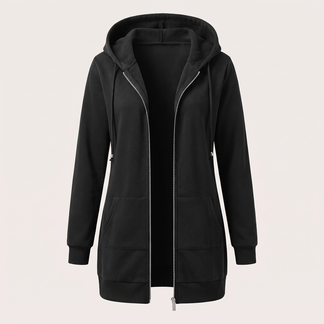 ROSAMUND MYSIGA HOODIE-KAPA MED DRAGKEDJA