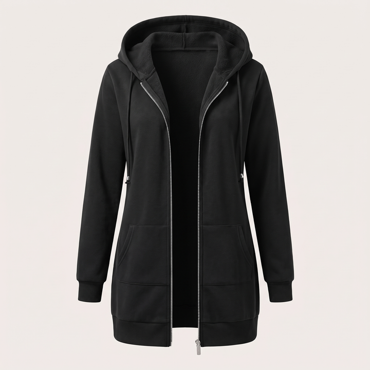 ROSAMUND MYSIGA HOODIE-KAPA MED DRAGKEDJA