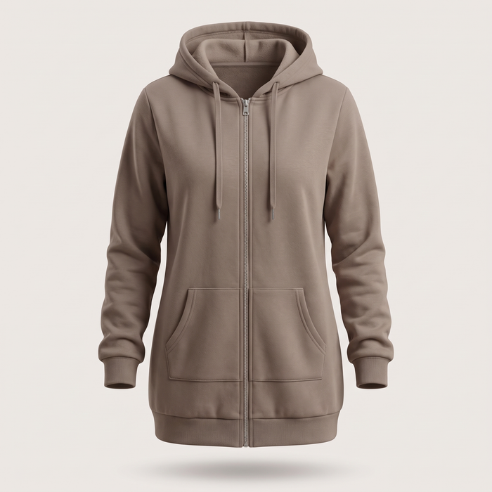 ROSAMUND MYSIGA HOODIE-KAPA MED DRAGKEDJA