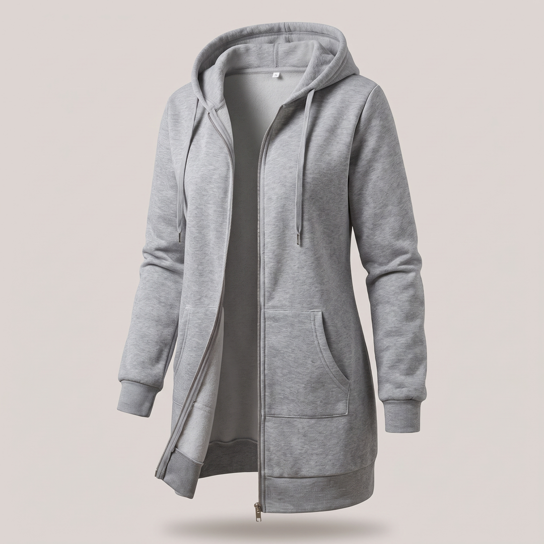 ROSAMUND MYSIGA HOODIE-KAPA MED DRAGKEDJA